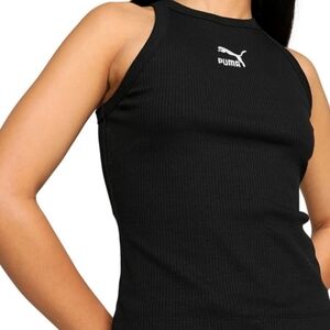 Puma Classic Women's Ribbed Slim Tank Top Black Size XL